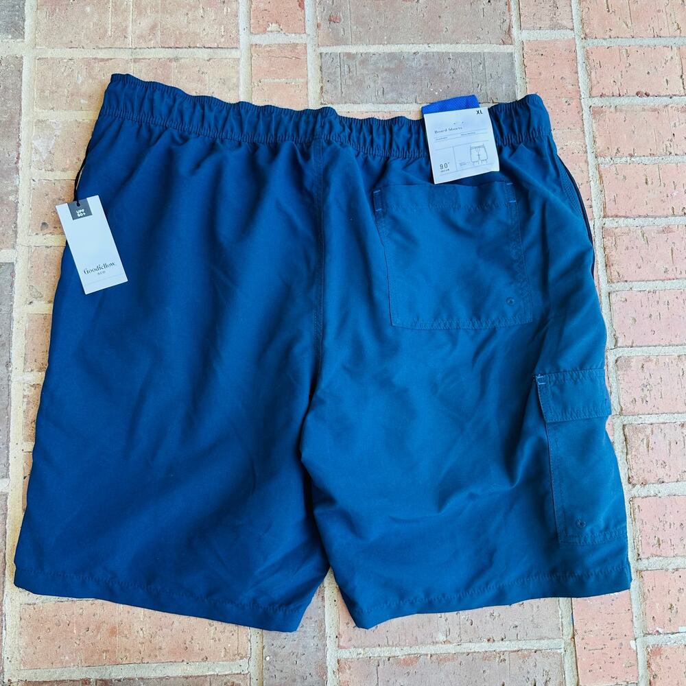 Goodfellow Men's Blue Elastic Waist 9" Board Shorts Swim Trunks Size XL NWT - Picture 2 of 4